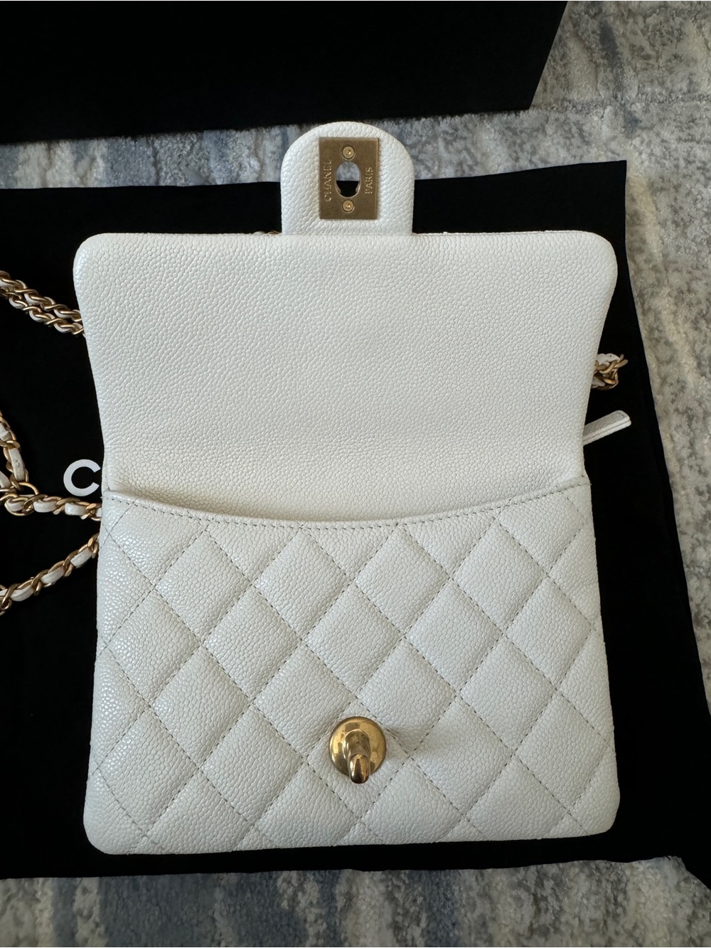 Chanel White Quilted Leather Waist Bag - Gold Hardware & CC Logo - Picture 9 of 11